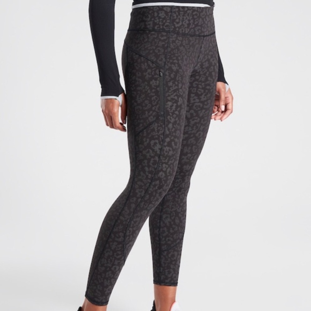 Athleta Rainier Reflective Leopard Leggings